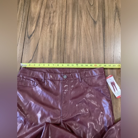 Joie Limited Edition faux leather high rise straight leg Pants 14 burgandy new - Picture 5 of 7